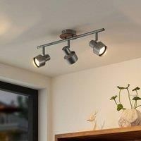 Lindby Ceiling Light /'Sanem/' dimmable in Silver Made of Metal for e.g. Living Room & Dining Room (3 Light Sources, GU10) from floodlight, Spotlight