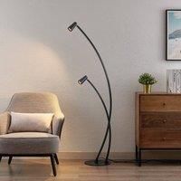 Lucande Floor Lamp /'Velanoris/' (Modern) in Black Made of Aluminium for e.g. Living Room & Dining Room (2 Light Sources, GU10) from Standard Lamp