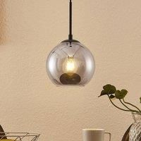 Lindby Jurian pendant light, smoked, black, 1-bulb