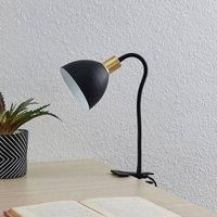 Table Lamp /'Genora/' (Modern) in Black Made of Metal for e.g. Living Room & Dining Room (1 Light Source, E14) from Lindby | clamp Light, Clip-on Light, Reading lamp