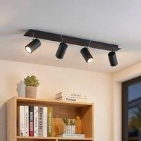 Lindby Joffrey downlight, 4-bulb, 80 cm, black