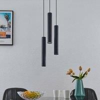 Lindby Joffrey hanging light, 3-bulb, black