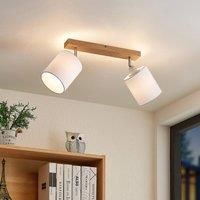 Lindby Imarin ceiling spotlight, 2-bulb, white