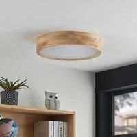 Lindby Tanju ceiling light, oak wood, 40 cm