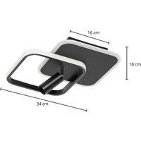 Lucande Tival LED ceiling lamp angular 34cm black