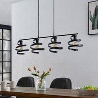 Lindby Colten hanging light, 4-bulb, black