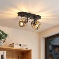 Lindby Ceiling Light /'Bominio/' dimmable (Scandinavian) in Black Made of Metal for e.g. Living Room & Dining Room (2 Light Sources, E14) from floodlight, Spotlight