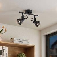 Ceiling Light /'Lowani/' dimmable (Industrial Design) in Black Made of Metal for e.g. Living Room & Dining Room (2 Light Sources, GU10) from Lindby | floodlight, Spotlight
