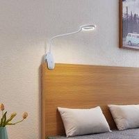 PRIOS Table Lamp /'Harumi/' (incl. Touch dimmer) dimmable (Modern) in White for e.g. Living Room & Dining Room (1 Light Source,) from clamp Light, Clip-on Light, Reading lamp