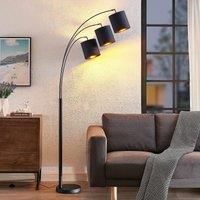 Lindby Nanika floor lamp, black/gold