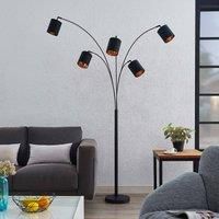 Lindby Abiram floor lamp, black/gold