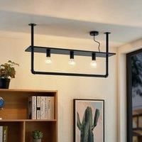 Lindby Kirista ceiling light three-bulb black