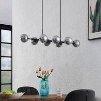 Lindby Kiamo hanging light, glass, smoke