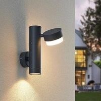 Outdoor Wall Light /'Marvella/' (Modern) in Black Made of Aluminium (2 Light Sources, GX53) from Lucande | Wall lamp for Exterior/Interior Walls, House, Terrace und Balcony