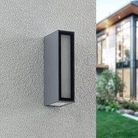 PRIOS LED Outdoor Wall Light /'Loriava/' (Modern) in Silver Made of Aluminium (1 Light Source,) from Wall lamp for Exterior/Interior Walls, House, Terrace und Balcony