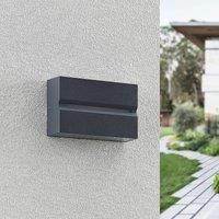 PRIOS LED Outdoor Wall Light /'Itarion/' (Modern) in Silver Made of Aluminium (1 Light Source,) from Wall lamp for Exterior/Interior Walls, House, Terrace und Balcony