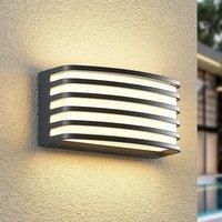 PRIOS LED Outdoor Wall Light /'Kamenu/' (Modern) in Silver Made of Aluminium (1 Light Source,) from Wall lamp for Exterior/Interior Walls, House, Terrace und Balcony