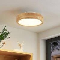 Lindby Lanira LED ceiling lamp made of oak, 30 cm