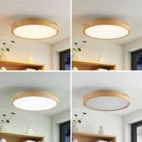 Lindby Lanira LED ceiling lamp made of oak, 50 cm