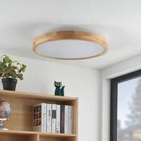 Lindby Lanira LED ceiling lamp made of oak, 60 cm