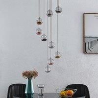 Lucande Hayley LED hanging light, nine-bulb