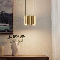 Ceiling Light /'Cesur/' dimmable (Modern) in Gold Made of Metal for e.g. Living Room & Dining Room (3 Light Sources, GU10) from Lucande | Pendant Lighting, lamp, Hanging lamp, lamp, Ceiling lamp