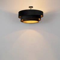 Lindby Jusari ceiling lamp, fabric, black