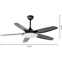 Starluna Divian LED ceiling fan, CCT, black