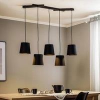 Lucande Thamila hanging light, black, iron