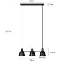 Lucande Servan hanging light, black, 3-bulb