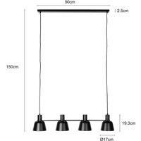 Lucande Servan hanging light, black, 4-bulb