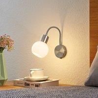 Lindby Lioma wall light with flexible arm, nickel