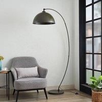 Lindby Jonera arc floor lamp, steel, dark grey