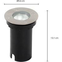 PRIOS Recessed Floor Light /'Riya/' (Modern) in Silver Made of Stainless Steel (1 Light Source, GU10) from Outdoor recessed Floor Light