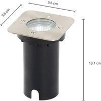 PRIOS Recessed Floor Light /'Riya/' (Modern) in Silver Made of Stainless Steel (1 Light Source, GU10) from Outdoor recessed Floor Light