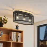 Lindby Mizgin ceiling light with lattice 3-bulb