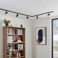 Lindby Sohil track lighting system, black, 5-bulb