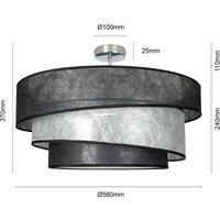 Lindby Ayvira ceiling light, black, silver