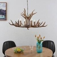 Lindby Tejask hanging light, antlers 6-bulb 102 cm