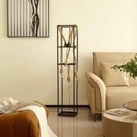 Lucande Vlados designer floor lamp cage three-bulb