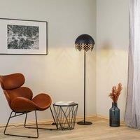 Lucande Aparas floor lamp leaf look black and gold