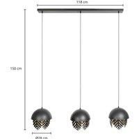 Lucande Aparas hanging light leaf look, three-bulb
