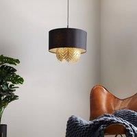 Lucande Malviras fabric hanging light leaf 1-bulb