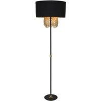 Lucande Malviras fabric floor lamp leaf decoration