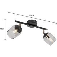Lindby Katjana LED spot, smoked glass, two-bulb