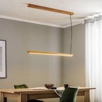 Lindby Signon LED hanging light made of oak