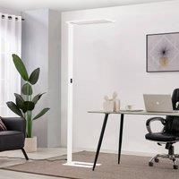 Prios Taronis LED office floor lamp, dimmer, white