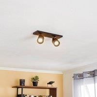 Arcchio Brinja spot, short, angular black 2-bulb