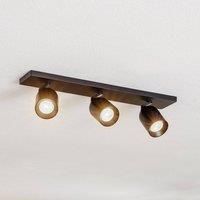 Arcchio Brinja spot, short, angular black 3-bulb