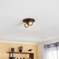 Arcchio Brinja spot, short, round black 2-bulb